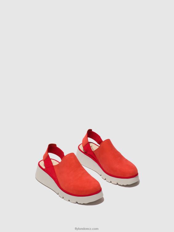 čertovsky červený Fly London ženy Sling-back boty plog430 2HX4R644