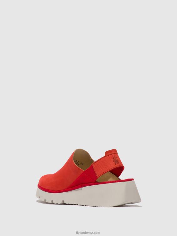 čertovsky červený Fly London ženy Sling-back boty plog430 2HX4R644