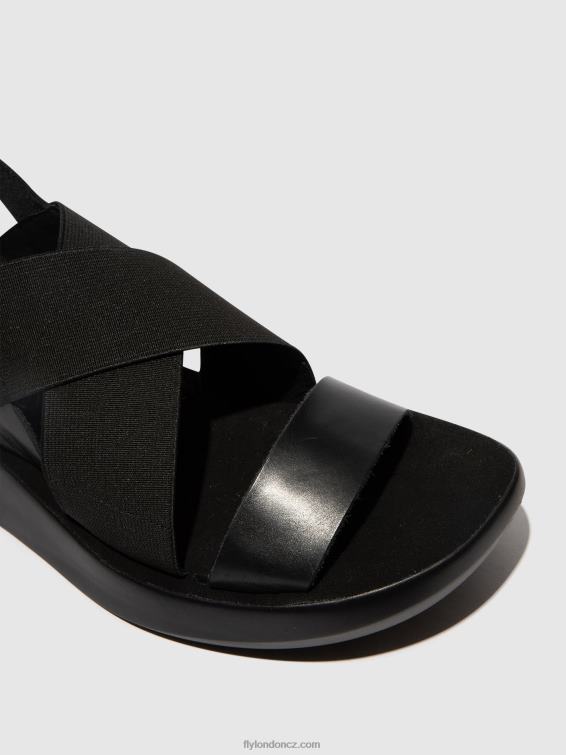 Černá Fly London ženy crossover sandály baji848 2HX4R593
