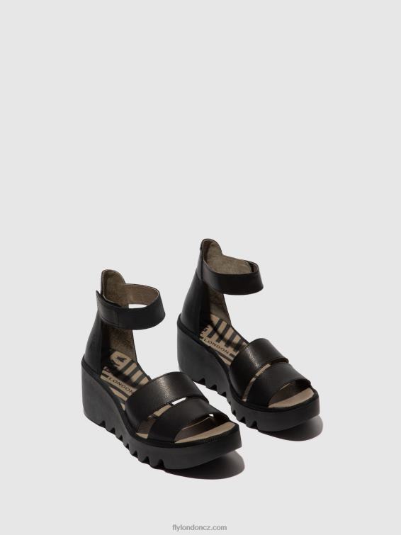 Černá Fly London ženy páskové sandály bono290 2HX4R430