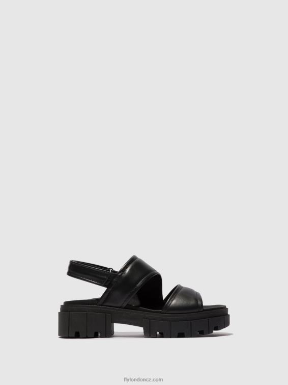 Černá Fly London ženy sling-back sandály jira865 2HX4R542