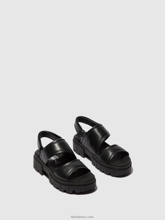 Černá Fly London ženy sling-back sandály jira865 2HX4R542