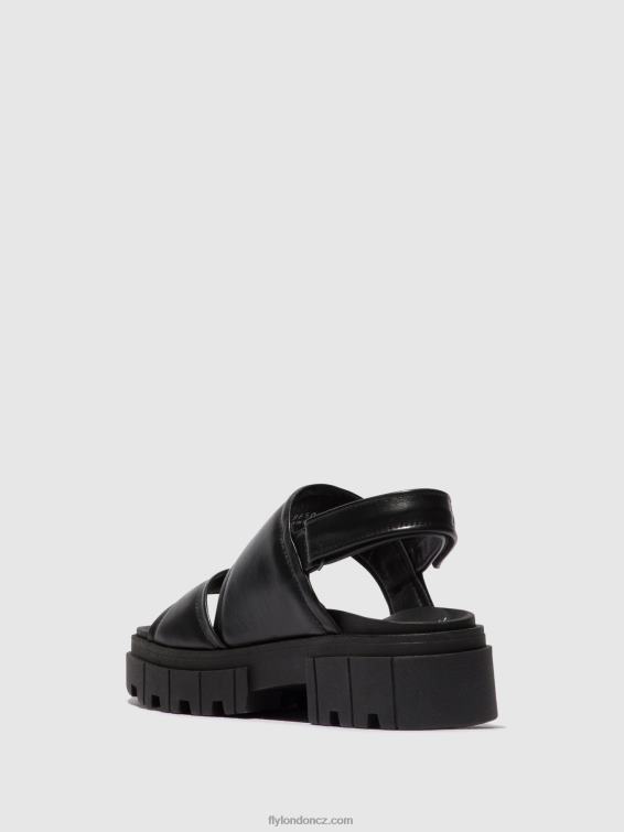 Černá Fly London ženy sling-back sandály jira865 2HX4R542