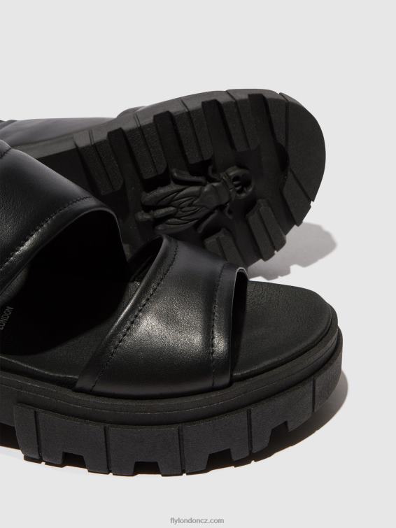 Černá Fly London ženy sling-back sandály jira865 2HX4R542