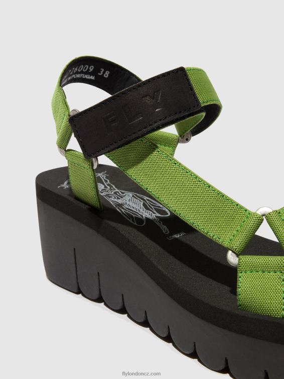 černá/avokádo (černá Fly London ženy sandály na suchý zip yefa726 2HX4R394