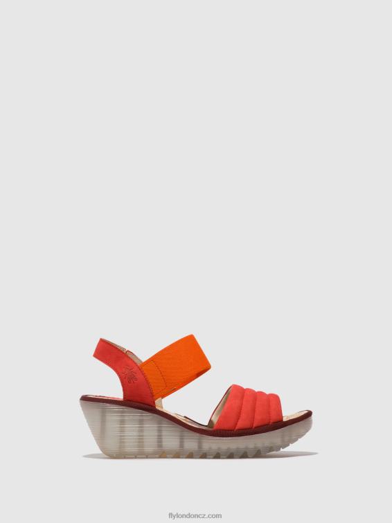 čertovsky červený Fly London ženy sling-back sandály yiko414 2HX4R434