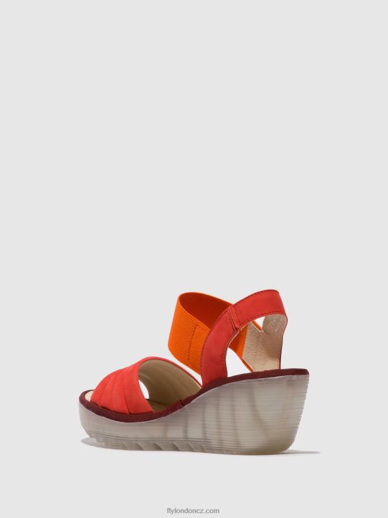 čertovsky červený Fly London ženy sling-back sandály yiko414 2HX4R434