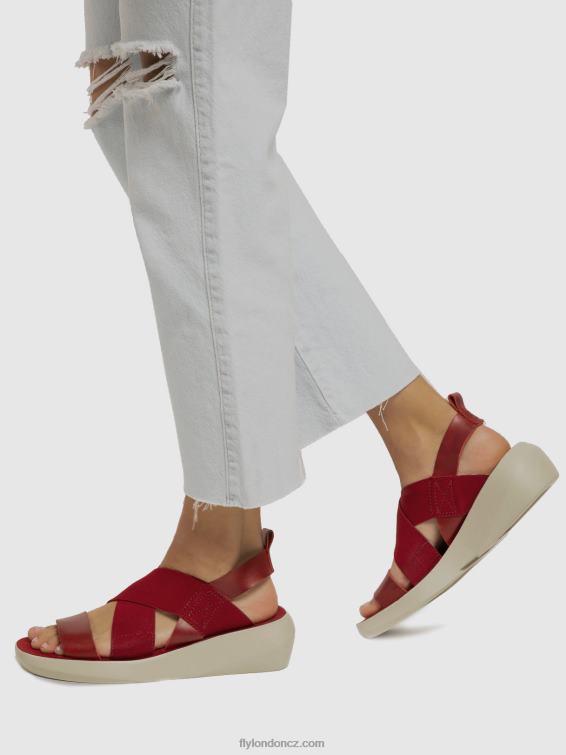 Červené Fly London ženy crossover sandály baji848 2HX4R591