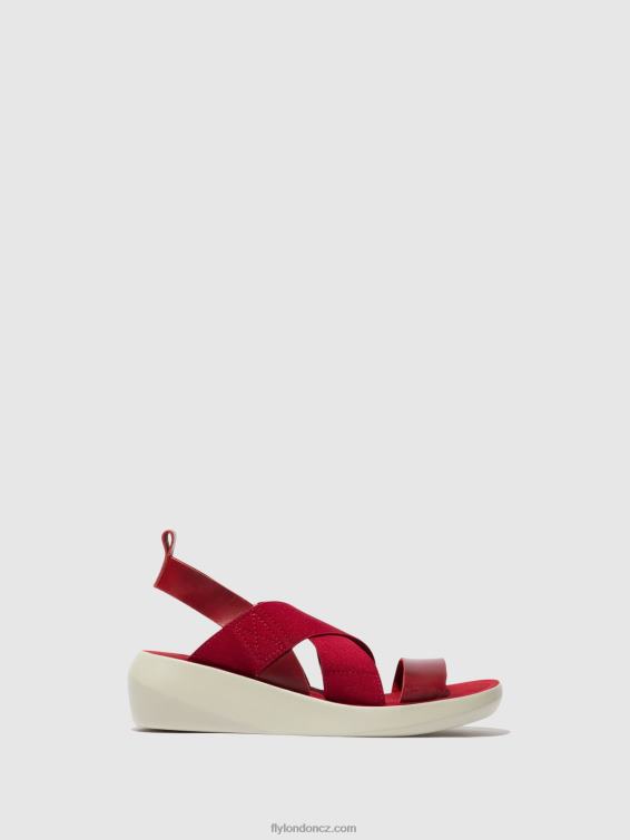 Červené Fly London ženy crossover sandály baji848 2HX4R591