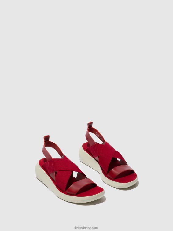 Červené Fly London ženy crossover sandály baji848 2HX4R591