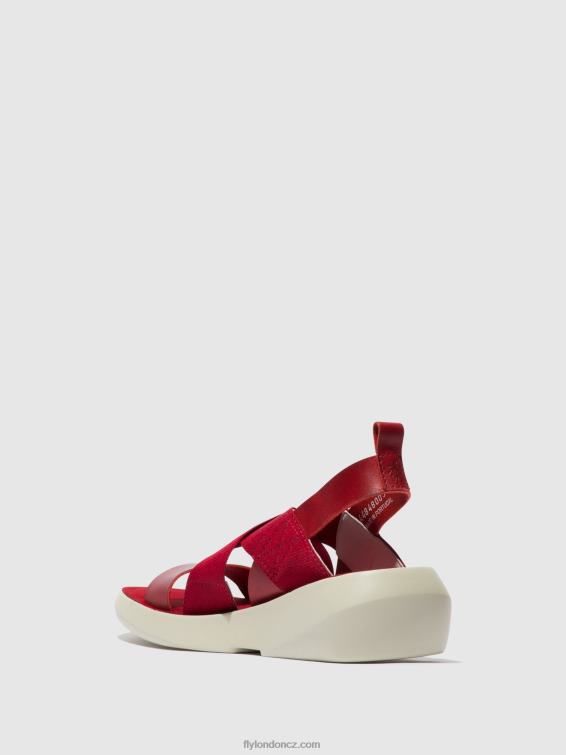 Červené Fly London ženy crossover sandály baji848 2HX4R591