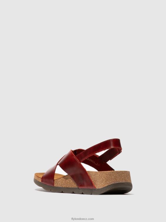 Červené Fly London ženy crossover sandály chlo852 2HX4R589