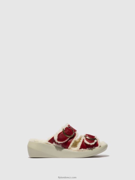 Červené Fly London ženy nazouvací sandály buga902 2HX4R516