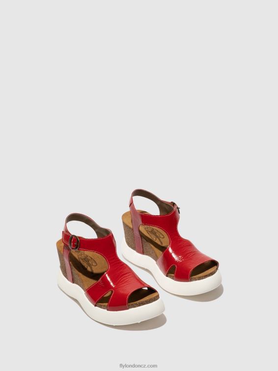 Červené Fly London ženy sandály s přezkou gova962 2HX4R495