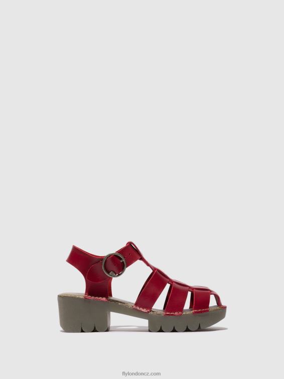Červené Fly London ženy sandály s t-páskem emme511 2HX4R416