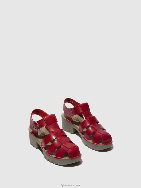 Červené Fly London ženy sandály s t-páskem emme511 2HX4R416