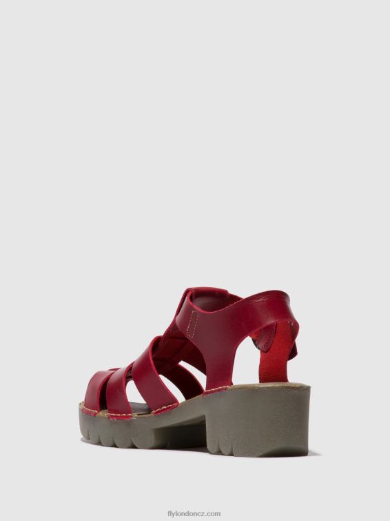 Červené Fly London ženy sandály s t-páskem emme511 2HX4R416