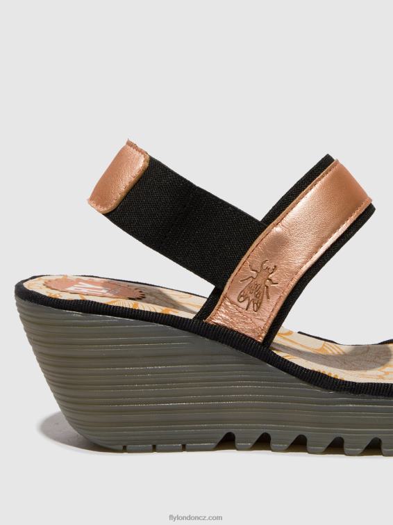 červenat zlato Fly London ženy sandály na záda yaco416 2HX4R439