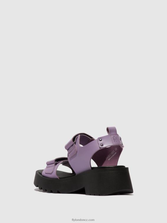 fialový Fly London ženy sandály na suchý zip meka857 2HX4R393