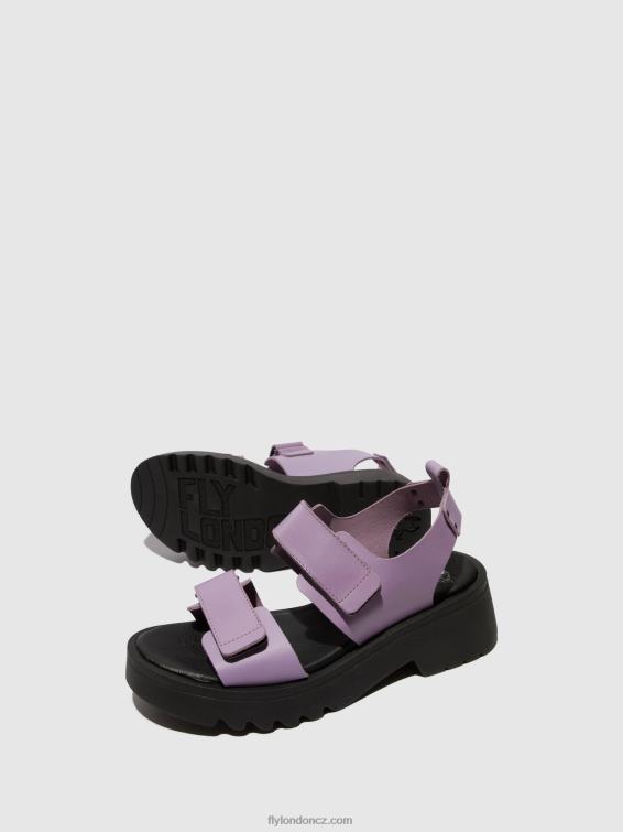 fialový Fly London ženy sandály na suchý zip meka857 2HX4R393