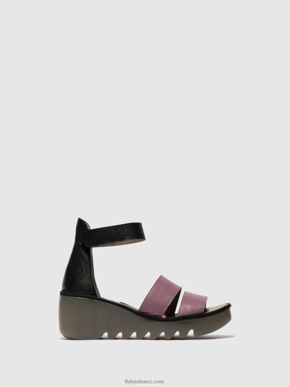 fialová/černá Fly London ženy páskové sandály bono290 2HX4R389