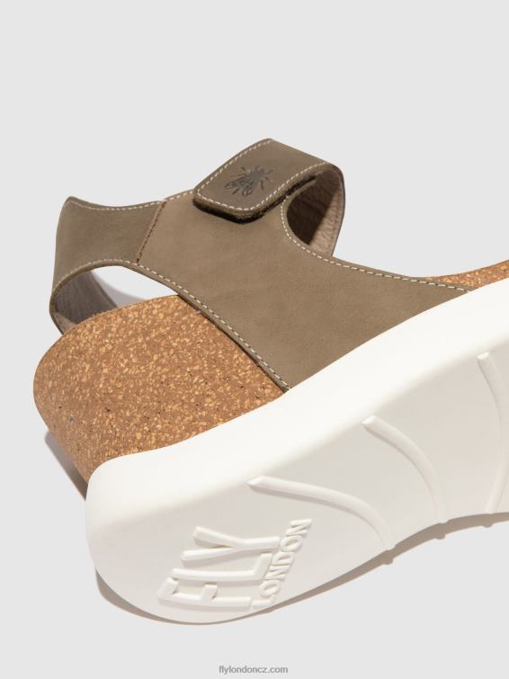 khaki Fly London ženy sandály na suchý zip gogo967 2HX4R398