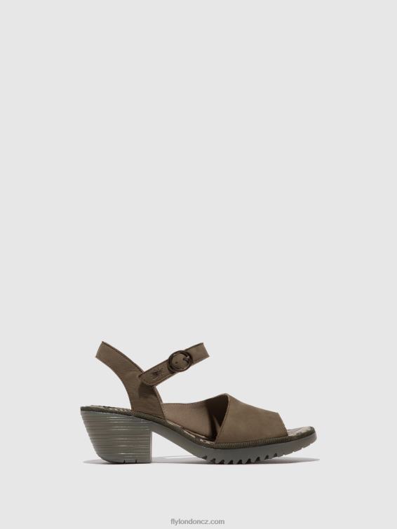 khaki Fly London ženy sandály na záda wely439 2HX4R443
