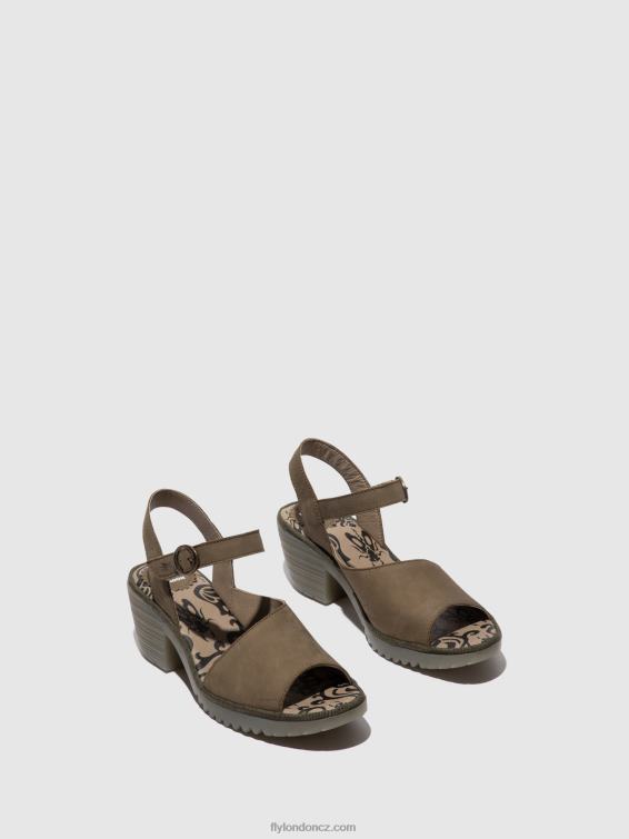 khaki Fly London ženy sandály na záda wely439 2HX4R443