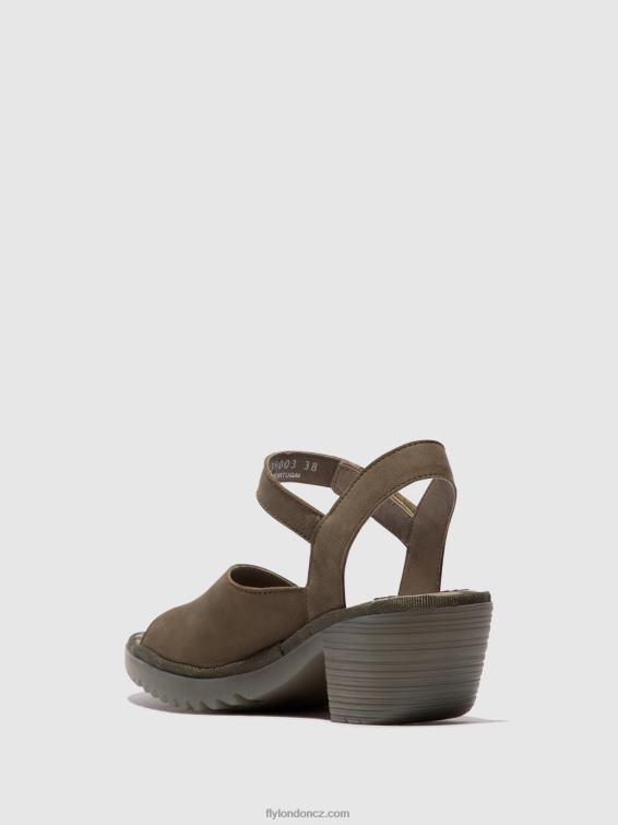 khaki Fly London ženy sandály na záda wely439 2HX4R443