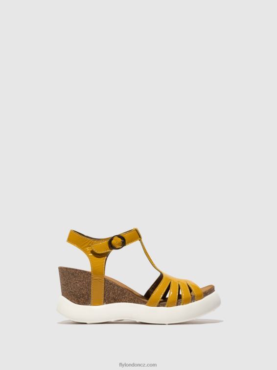 žlutá Fly London ženy sandály s t-páskem gait959 2HX4R410