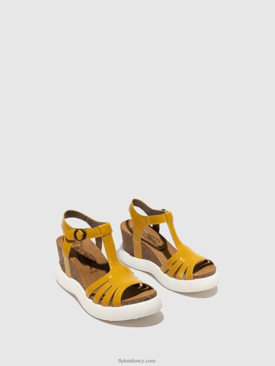 žlutá Fly London ženy sandály s t-páskem gait959 2HX4R410