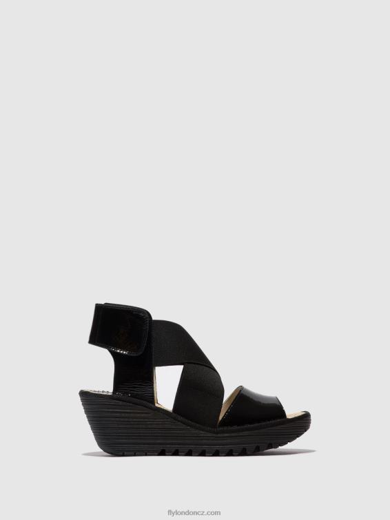 luxor černá Fly London ženy crossover sandály yuba385 2HX4R390