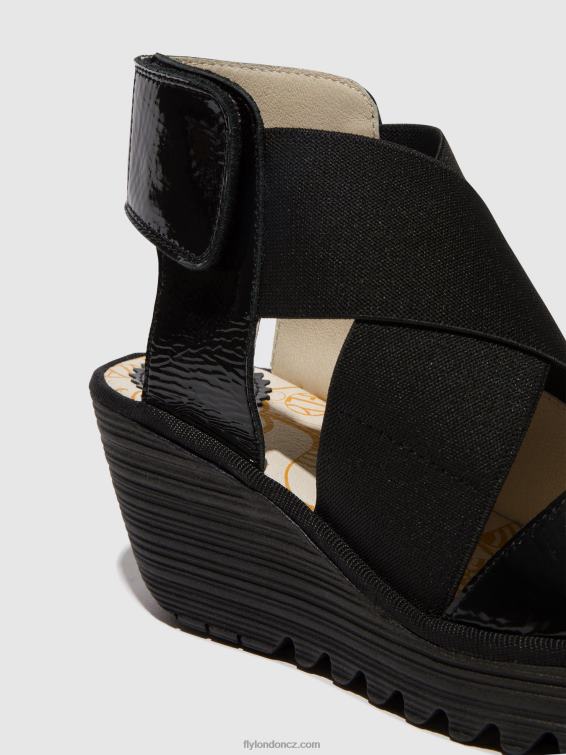luxor černá Fly London ženy crossover sandály yuba385 2HX4R390