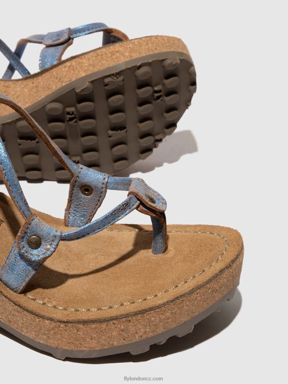 modrý Fly London ženy sandály s t-páskem bože 2HX4R520