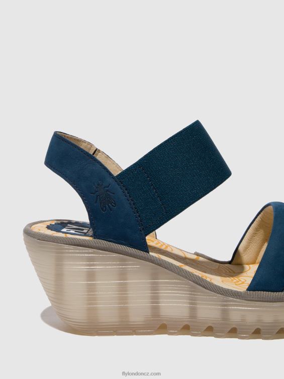 modrý Fly London ženy sling-back sandály yiko414 2HX4R433