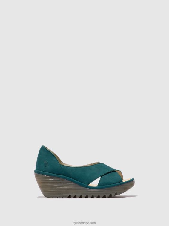modrozelená Fly London ženy crossover sandály yoma307 2HX4R559