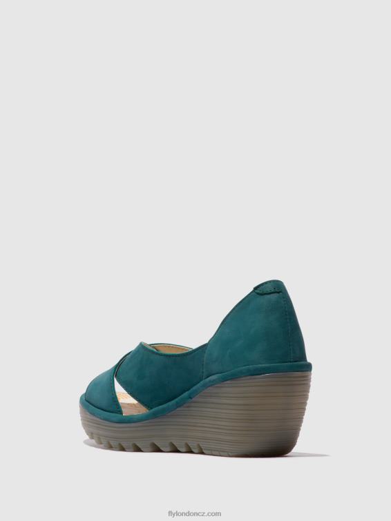 modrozelená Fly London ženy crossover sandály yoma307 2HX4R559