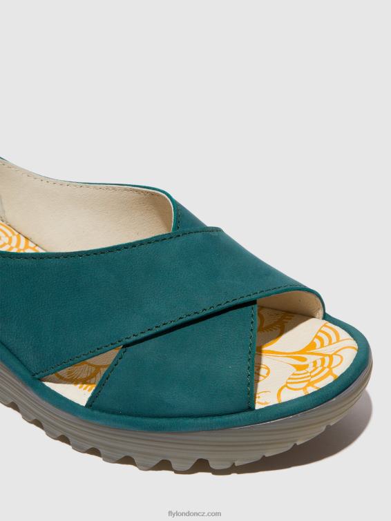 modrozelená Fly London ženy crossover sandály yoma307 2HX4R559