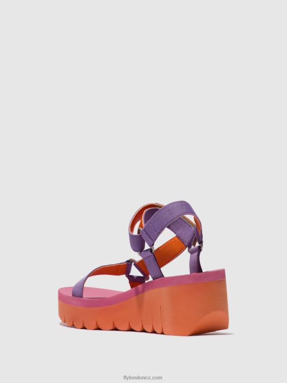 oranžová/fialová (růže) Fly London ženy sandály na suchý zip yefa726 2HX4R396