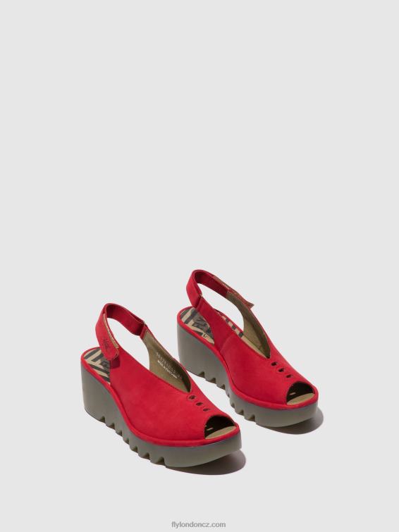 rtěnka červená Fly London ženy sling-back sandály baye386 2HX4R580