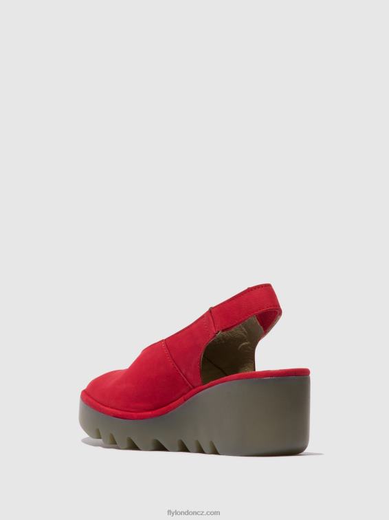 rtěnka červená Fly London ženy sling-back sandály baye386 2HX4R580