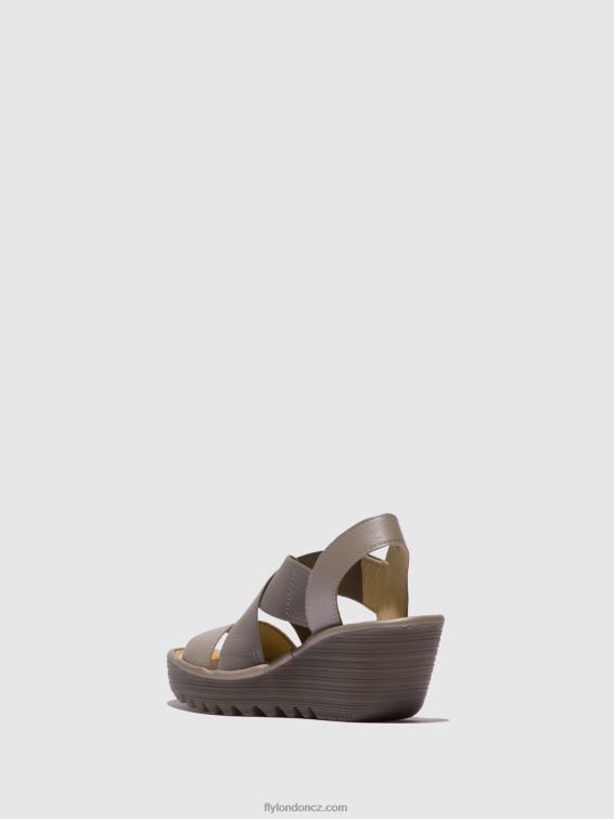 stříbrný Fly London ženy crossover sandály yaji888 2HX4R615