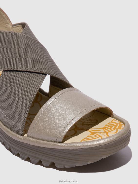 stříbrný Fly London ženy crossover sandály yaji888 2HX4R615