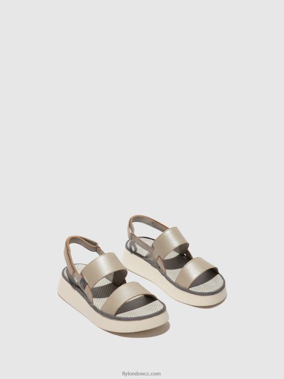 stříbrný Fly London ženy sling-back sandály cura318 2HX4R463