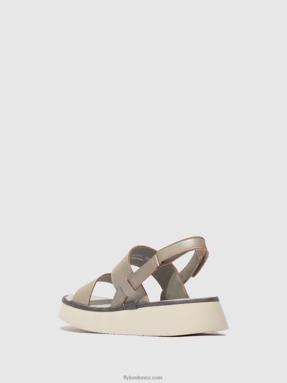 stříbrný Fly London ženy sling-back sandály cura318 2HX4R463