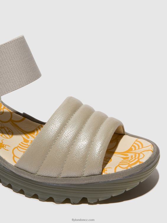 stříbrná/bílá Fly London ženy sling-back sandály yiko414 2HX4R435