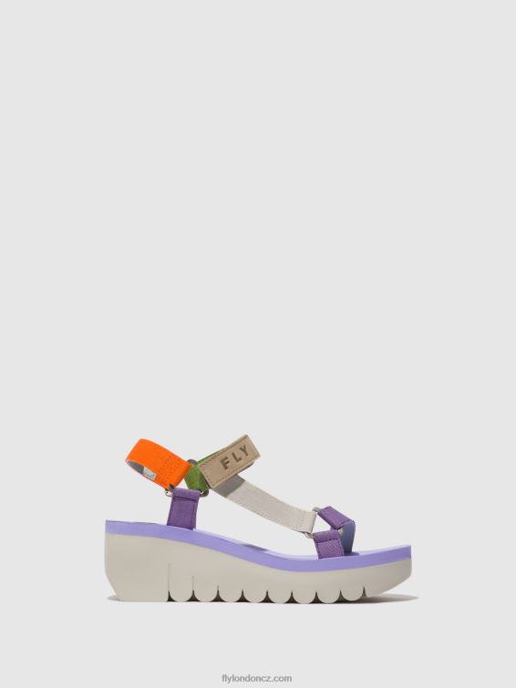 vícebarevná (viola) Fly London ženy sandály na suchý zip yefa726 2HX4R395