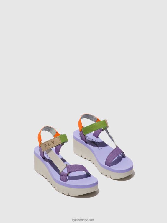 vícebarevná (viola) Fly London ženy sandály na suchý zip yefa726 2HX4R395