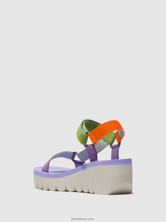 vícebarevná (viola) Fly London ženy sandály na suchý zip yefa726 2HX4R395