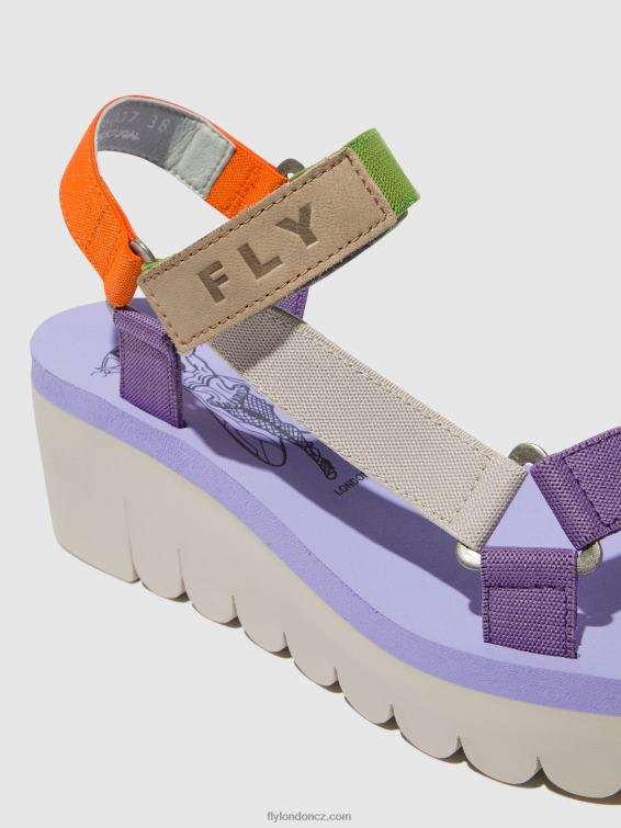 vícebarevná (viola) Fly London ženy sandály na suchý zip yefa726 2HX4R395